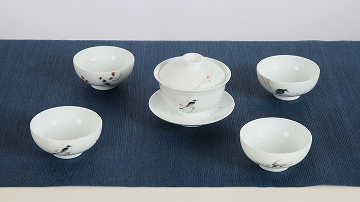 5头清新茶具（幼鸟依人）