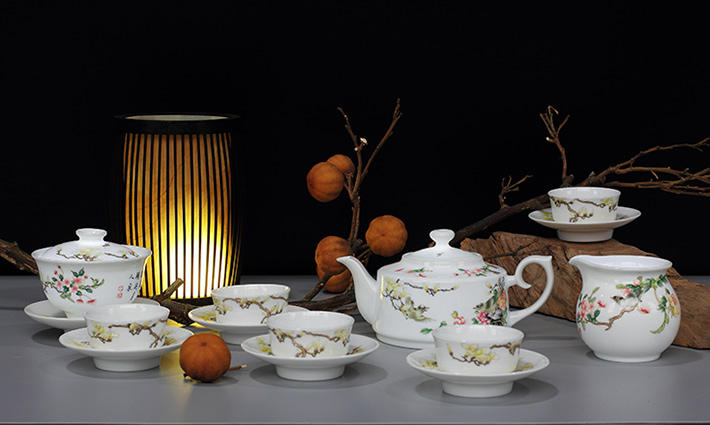 15头搪瓷彩茶具（金玉满堂）